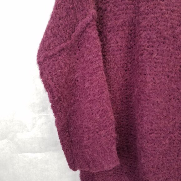 Free People She's All That Alpaca Sweater M Purple Oversized Chunky Open Knit - Picture 4 of 14